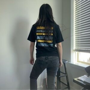 Black T-Shirt with Yellow Daily Paper Logo